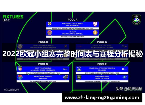 2022欧冠小组赛完整时间表与赛程分析揭秘